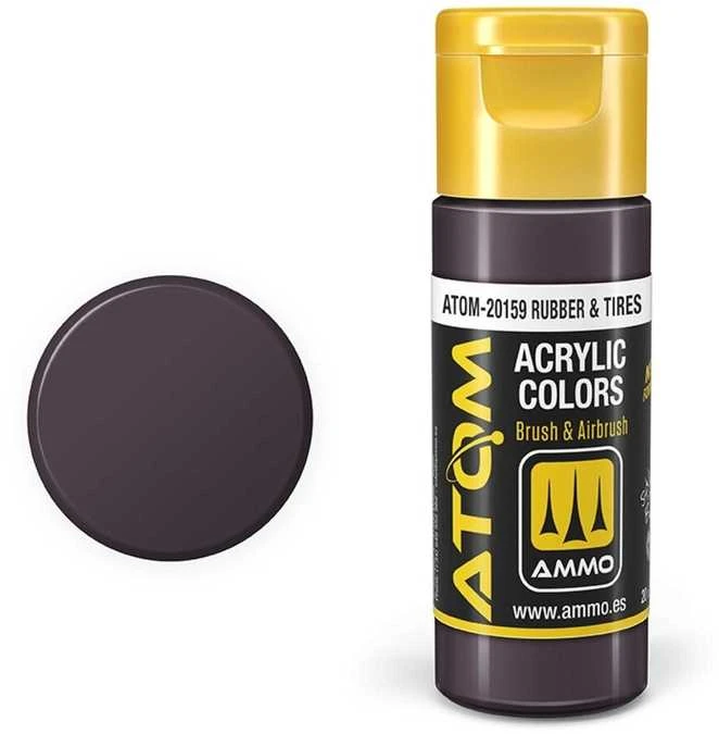 AMMO by MIG Jimenez AMMO MIG ATOM akriliniai dažai Rubber & Tires 20 ml (20159)