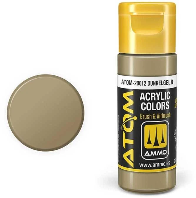 AMMO by MIG Jimenez AMMO MIG ATOM akriliniai dažai Dunkelgelb, 20 ml (20012)