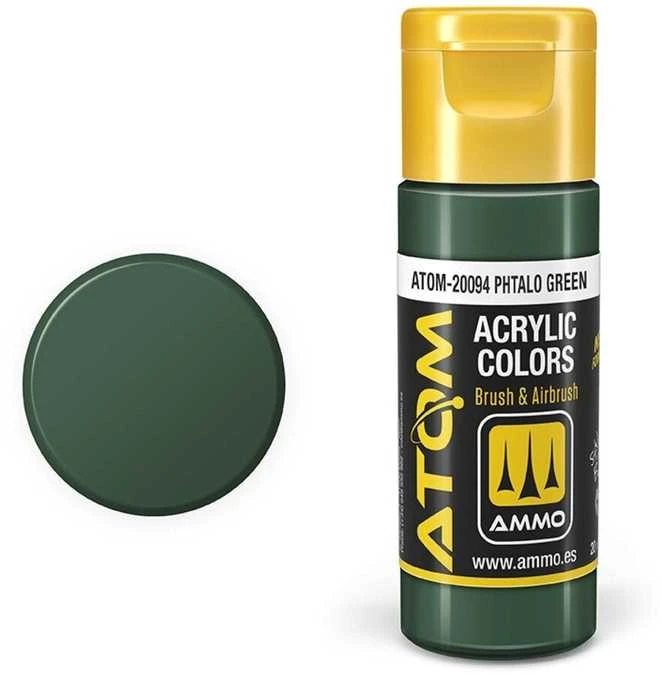 AMMO by MIG Jimenez AMMO MIG ATOM akriliniai dažai Ftalo žalia, 20 ml (20094)