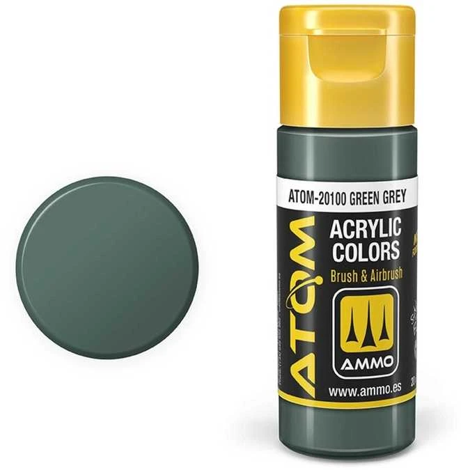 AMMO by MIG Jimenez AMMO MIG ATOM akriliniai dažai žalia pilka (Žalias Pilkas) 20 ml ATOM-20100