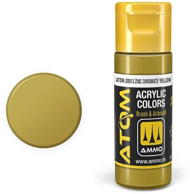 AMMO by MIG Jimenez AMMO MIG ATOM akriliniai dažai Cinko chromato geltona 20 ml (20013)