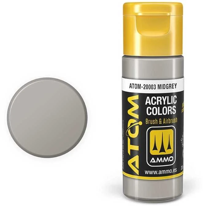 AMMO by MIG Jimenez AMMO MIG ATOM akriliniai dažai, vidutinė pilka, 20 ml (20003)