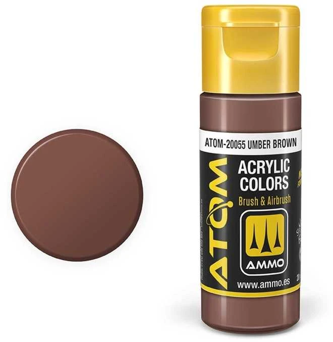 AMMO by MIG Jimenez AMMO MIG ATOM akriliniai dažai Umber Brown, 20 ml (20055)