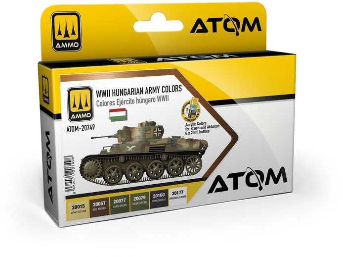 AMMO by MIG Jimenez AMMO MIG ATOM akriliniai dažai: II PK Vengrijos kariuomenės rinkinys 20749