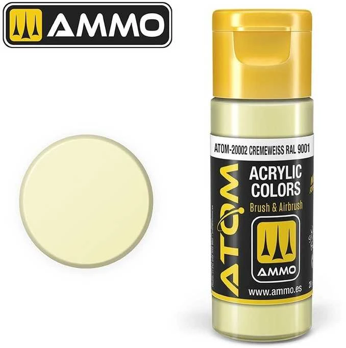 AMMO by MIG Jimenez AMMO MIG ATOM akriliniai dažai RAL 9001 kreminė balta 20 ml