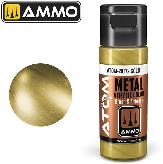 AMMO by MIG Jimenez AMMO MIG ATOM akriliniai dažai Metallic Gold 20 ml (20172)