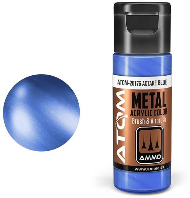 AMMO by MIG Jimenez AMMO MIG ATOM akriliniai dažai Metallic Aotake Mėlyna, 20 ml (20176)