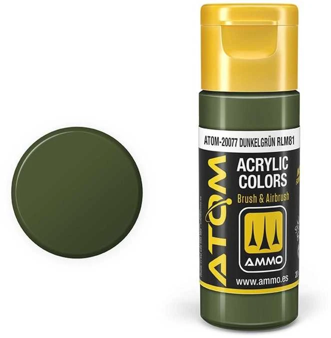AMMO by MIG Jimenez AMMO MIG ATOM akriliniai dažai RLM81 Dunkelgrün, 20 ml (20077)