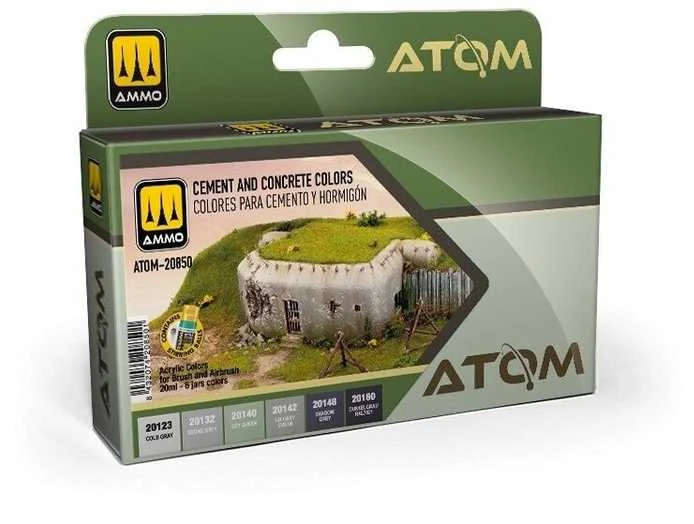 AMMO by MIG Jimenez AMMO MIG ATOM akrilinių dažų rinkinys „Cementas ir betonas“, 6 vnt.