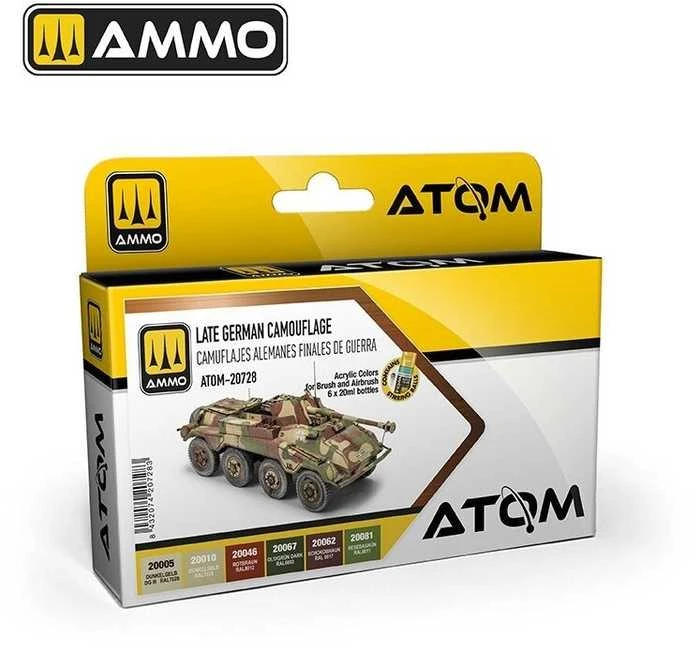 AMMO by MIG Jimenez AMMO MIG ATOM akrilinių dažų rinkinys – vėlyvas vokiečių kamufliažas 6 spalvos