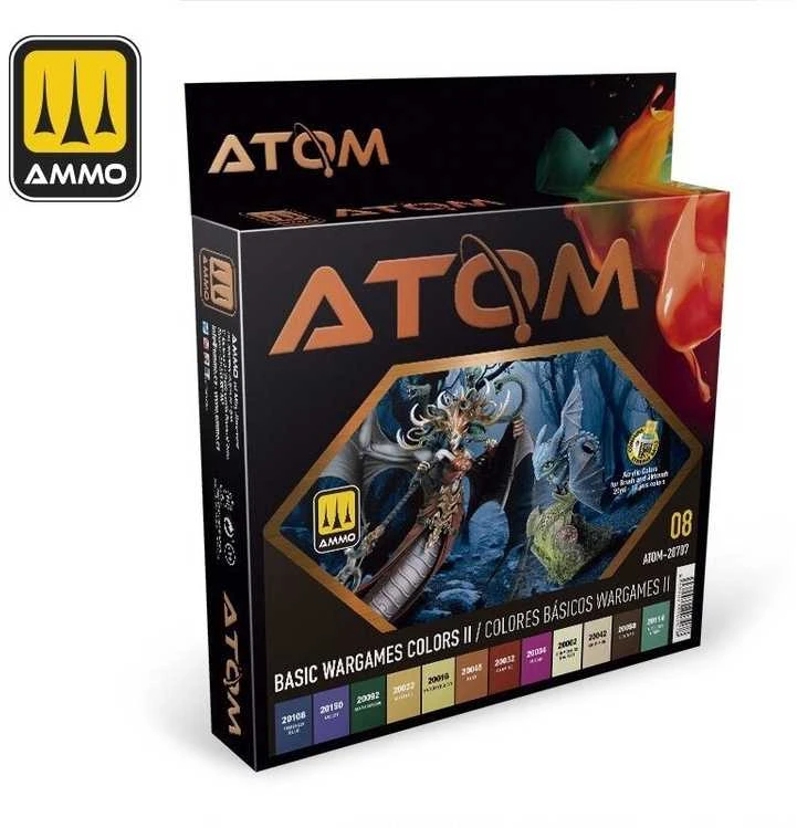 AMMO by MIG Jimenez AMMO MIG ATOM akrilinių dažų rinkinys Wargames Colors II, 12 spalvų