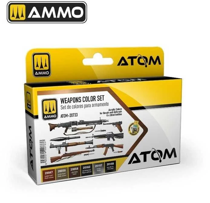 AMMO by MIG Jimenez AMMO MIG ATOM akrilinių dažų rinkinys ginklų spalvos, 20733