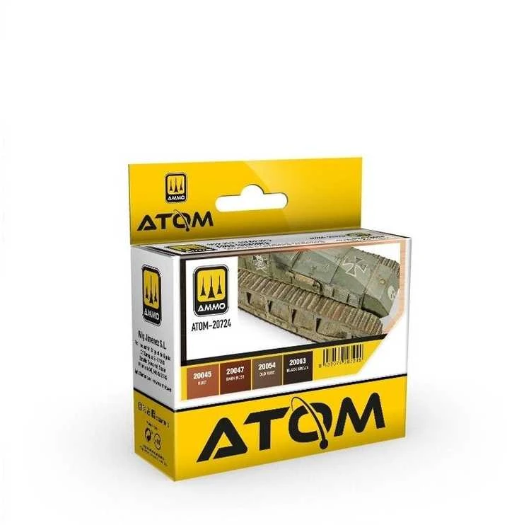 AMMO by MIG Jimenez AMMO MIG ATOM akrilinių dažų rinkinys rūdims: vikšrams ir grandinėms 20724