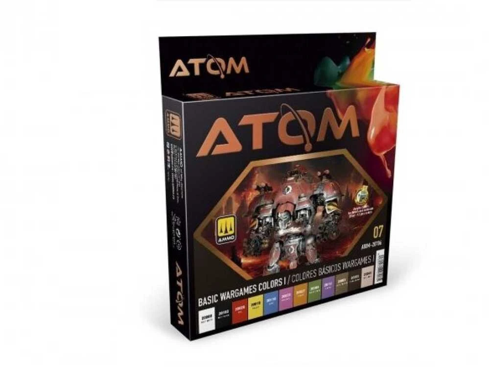 AMMO by MIG Jimenez AMMO MIG ATOM akrilinių dažų rinkinys Basic Wargames, 12 spalvų (20706)
