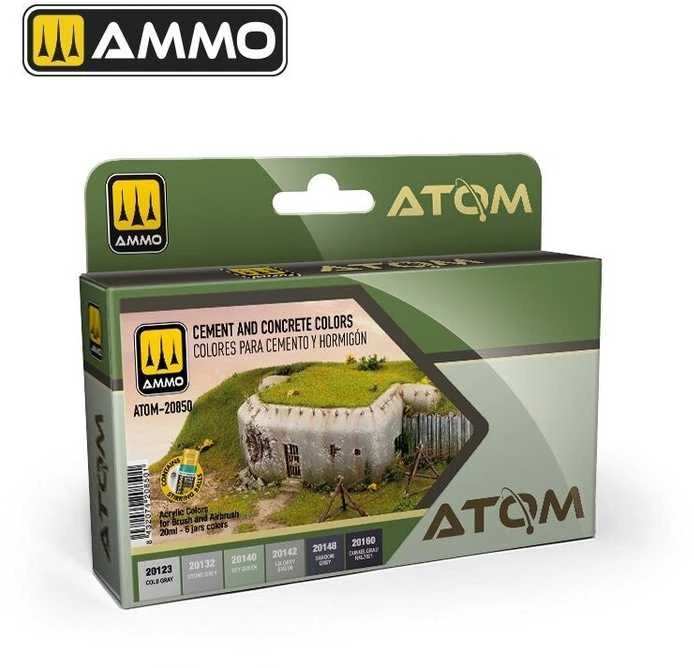 AMMO by MIG Jimenez AMMO MIG ATOM akrilinių dažų rinkinys „Cementas ir betonas“, 6 vnt.