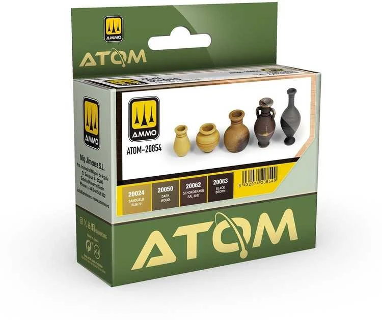 AMMO by MIG Jimenez AMMO MIG ATOM akrilinių dažų rinkinys Clay Colors (4x20 ml) 20854