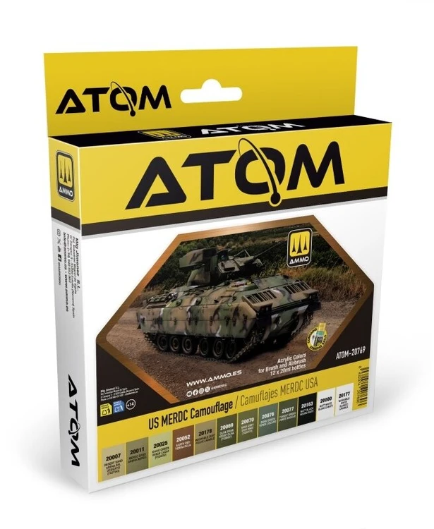 AMMO by MIG Jimenez AMMO MIG ATOM akrilinių dažų rinkinys US MERDC kamufliažui modeliams