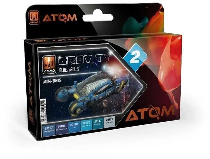 AMMO by MIG Jimenez AMMO MIG ATOM akrilinių dažų rinkinys Gravity 2 Mėlyna – mėlyni atspalviai