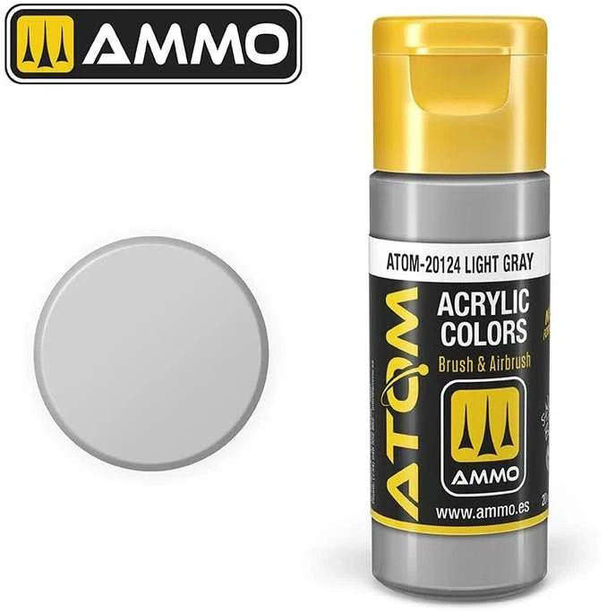 AMMO by MIG Jimenez AMMO MIG ATOM šviesiai pilki akriliniai dažai modeliavimui 20 ml