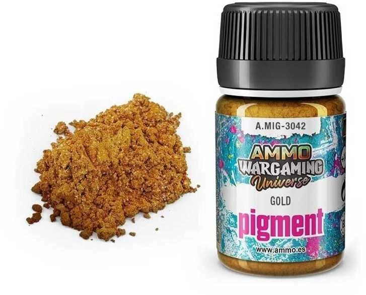 AMMO by MIG Jimenez AMMO MIG auksinis pigmentas Gold 35 ml (3042) miniatiūroms ir dioramoms