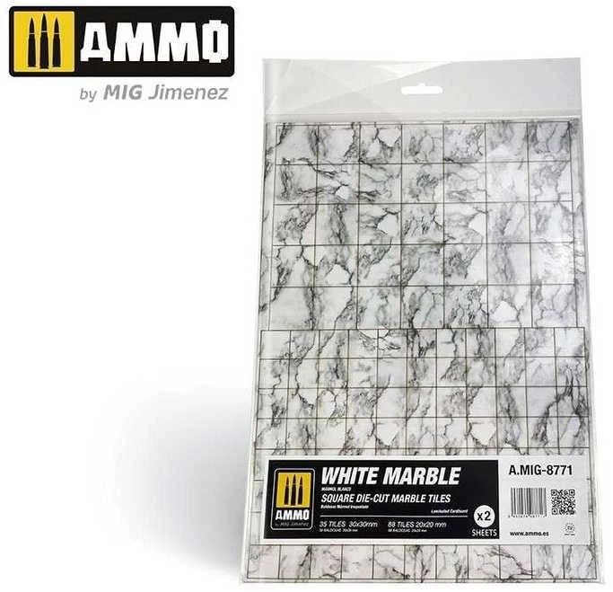 AMMO by MIG Jimenez AMMO MIG balto marmuro kvadratinės plytelės, lazeriu pjaustyti lakštai 8771