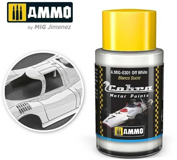 AMMO by MIG Jimenez AMMO MIG Cobra Motor Off Baltas matiniai dažai 30 ml (0301)