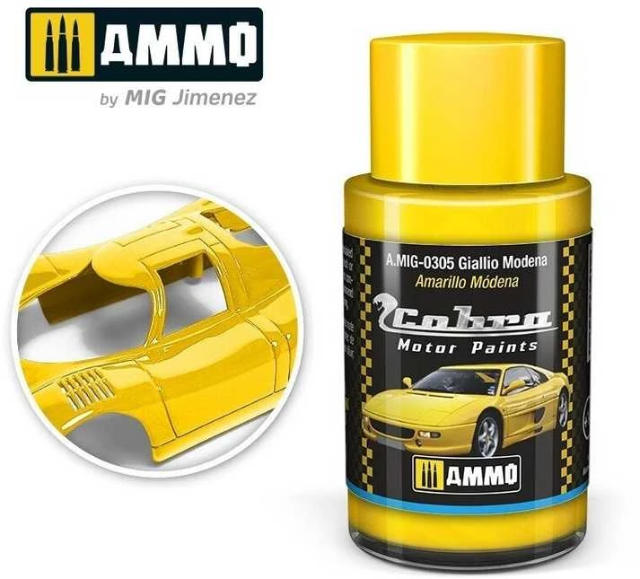 AMMO by MIG Jimenez AMMO MIG Cobra Motor automobilių dažai Giallo Modena 0305, 30 ml