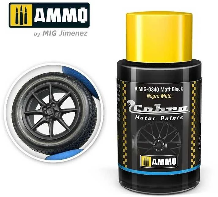 AMMO by MIG Jimenez AMMO MIG Cobra Motor dažai – matinė juoda 30 ml (0340)