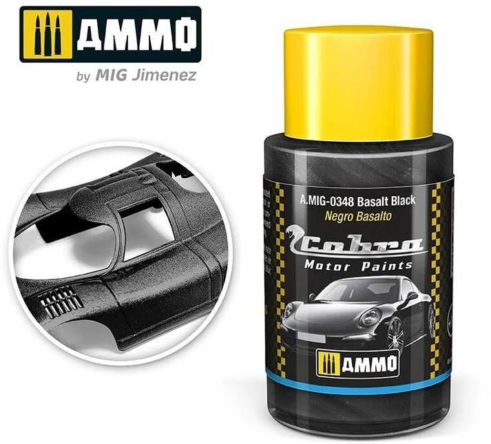 AMMO by MIG Jimenez AMMO MIG Cobra Motor dažai Basalt Juodas, matiniai, 30 ml (0348)
