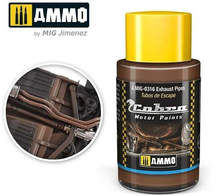 AMMO by MIG Jimenez AMMO MIG Cobra Motor dažai – Išmetimo vamzdžiai, 30 ml (0316)