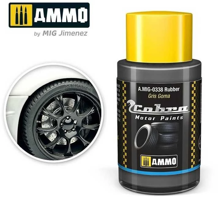 AMMO by MIG Jimenez AMMO MIG Cobra Motor dažai Rubber (Guma) 30 ml, 0338
