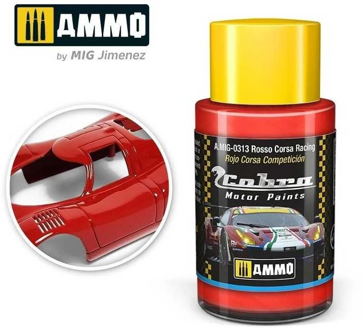AMMO by MIG Jimenez AMMO MIG Cobra Motor dažai – Rosso Corsa Racing, 30 ml (0313)