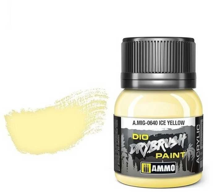 AMMO by MIG Jimenez AMMO MIG Drybrush dažai Ice Geltona 40 ml – sauso teptuko, 0640