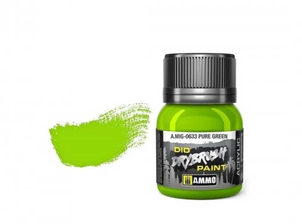 AMMO by MIG Jimenez AMMO MIG Drybrush dažai Pure Žalias 40 ml (0633) – sendinimui