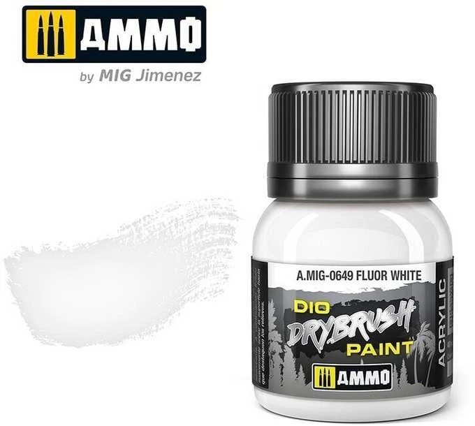 AMMO by MIG Jimenez AMMO MIG Drybrush sendinimo dažai Fluor Baltas 40 ml (A.MIG-0649)