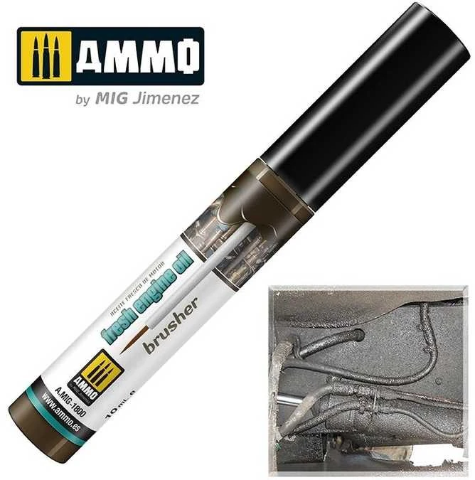 AMMO by MIG Jimenez AMMO MIG Effects Brusher Fresh Engine Oil 1800 – tepalo dėmių efektas