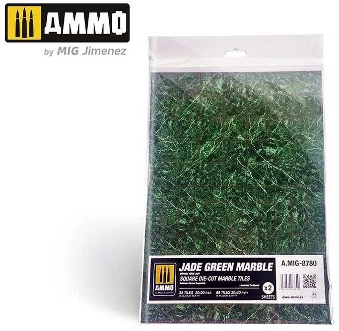 AMMO by MIG Jimenez AMMO MIG Jade Žalias marmuro kvadratinės plytelės – lakštai 8780