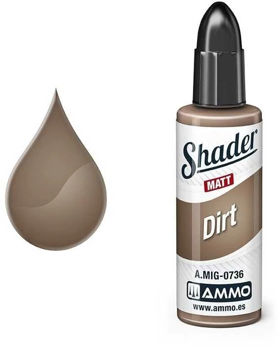 AMMO by MIG Jimenez AMMO MIG Matinis SHADER Dirt dažai purvo efektams, 10 ml (0736)