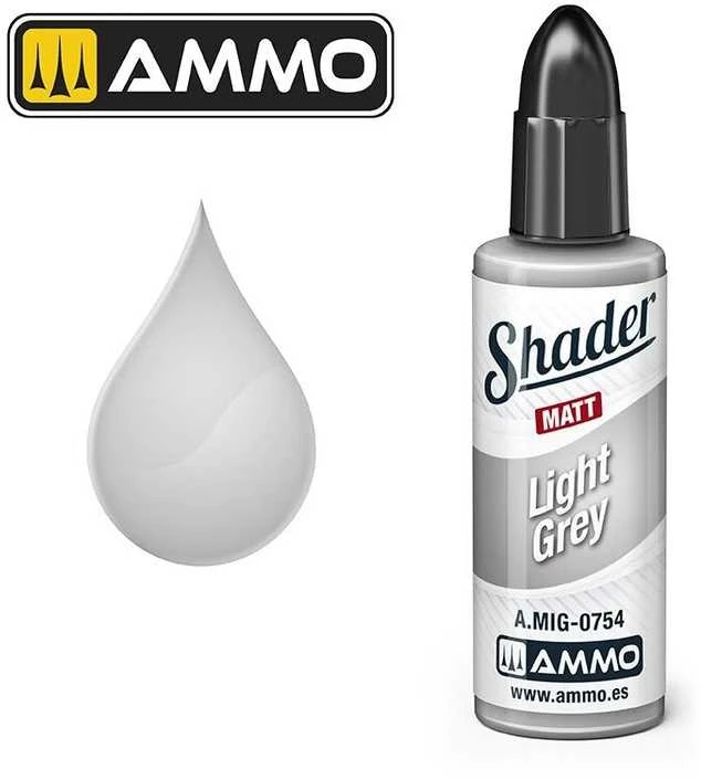 AMMO by MIG Jimenez AMMO MIG Matt Shader dažai – šviesiai pilka, 10 ml (0754)