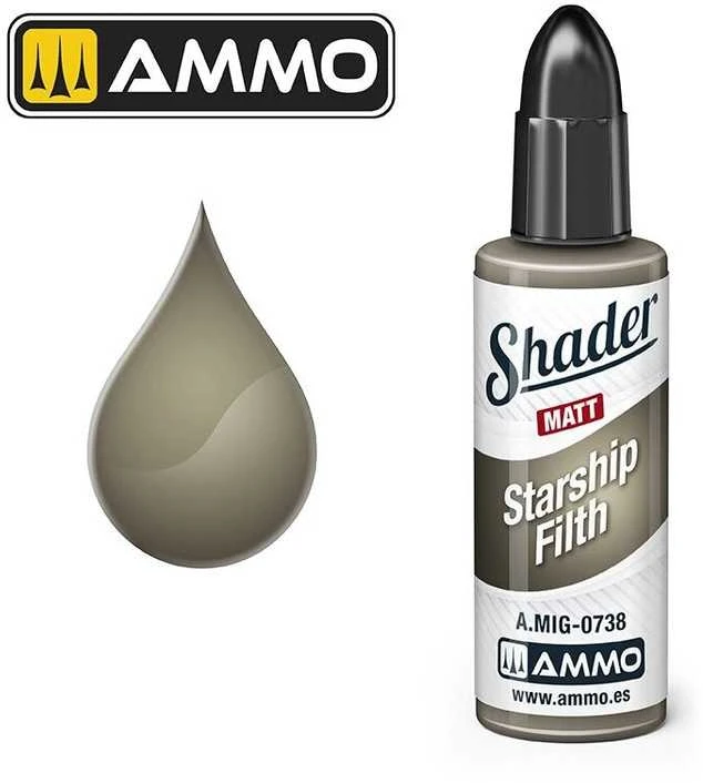 AMMO by MIG Jimenez AMMO MIG Matt Shader Starship Filth matiniai dažai, 10 ml (0738)