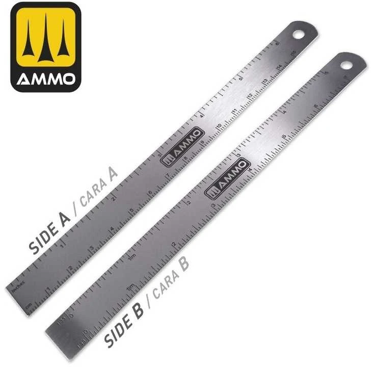 AMMO by MIG Jimenez AMMO MIG nerūdijančio plieno mastelio liniuotė 15 cm, 1:35/1:48 (8552)