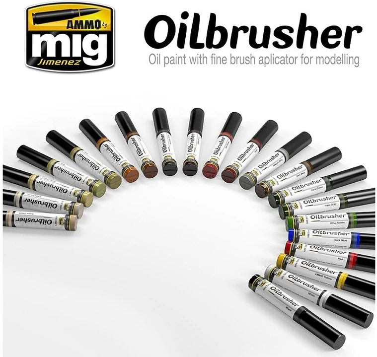 AMMO by MIG Jimenez AMMO MIG Oilbrusher aliejiniai dažai su teptuku – Starship Filth sendinimui