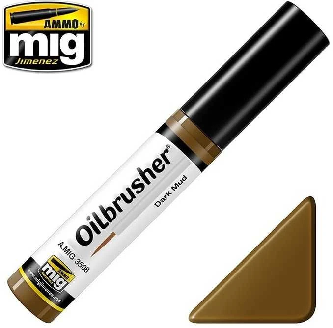 AMMO by MIG Jimenez AMMO MIG Oilbrusher Dark Mud 3508 – aliejiniai dažai sendinimui