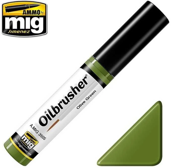 AMMO by MIG Jimenez AMMO MIG Oilbrusher aliejiniai dažai sendinimui – Alyvuogių žalia 3505