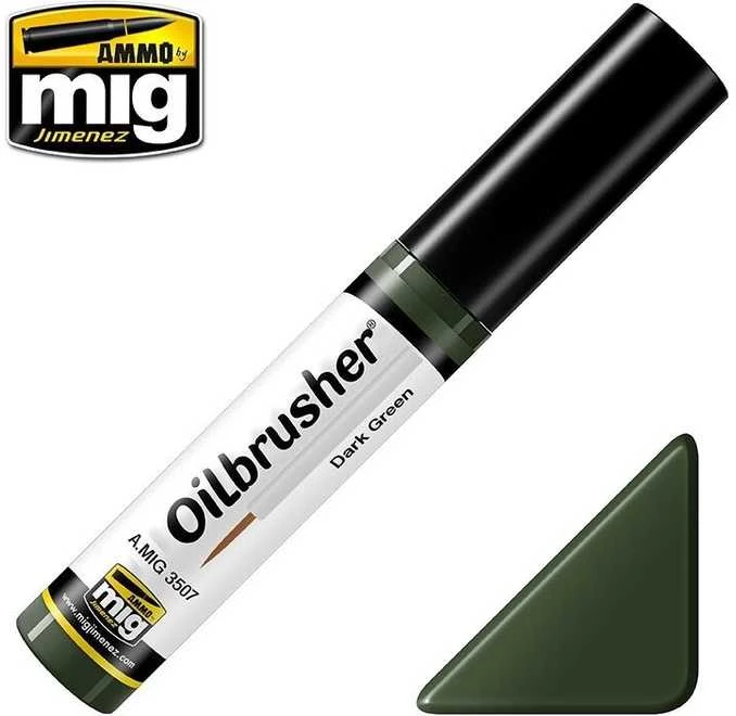 AMMO by MIG Jimenez AMMO MIG Oilbrusher aliejiniai dažai sendinimui – Dark Žalias 3507