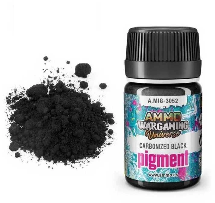 AMMO by MIG Jimenez AMMO MIG pigmentas Carbonized Juodas 35 ml, A.MIG-3052 – miniatiūroms