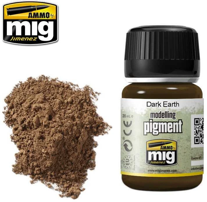 AMMO by MIG Jimenez AMMO MIG pigmentas Dark Earth 35 ml – žemės efektams, maketams