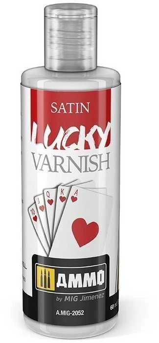AMMO by MIG Jimenez AMMO MIG pusiau matinis akrilinis lakas SATIN Lucky Varnish, 60 ml (2052)