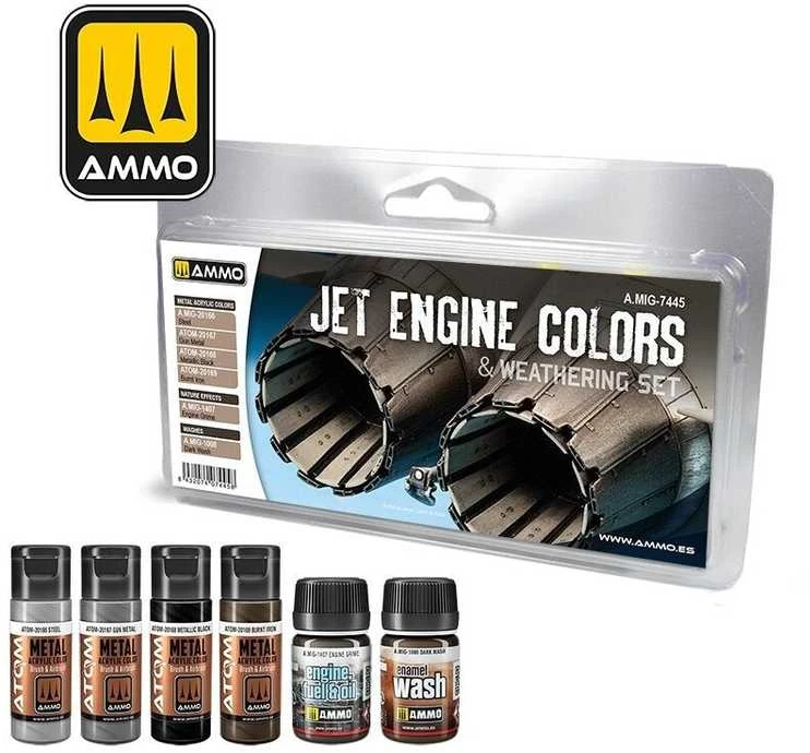 AMMO by MIG Jimenez AMMO MIG reaktyvinių variklių metalinių spalvų sendinimo rinkinys