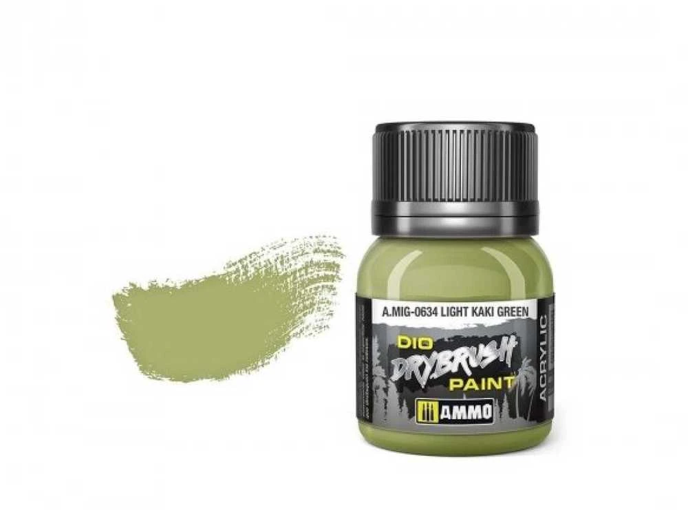 AMMO by MIG Jimenez AMMO MIG sendinimo drybrush dažai Šviesi chaki žalia, 40 ml (0634)